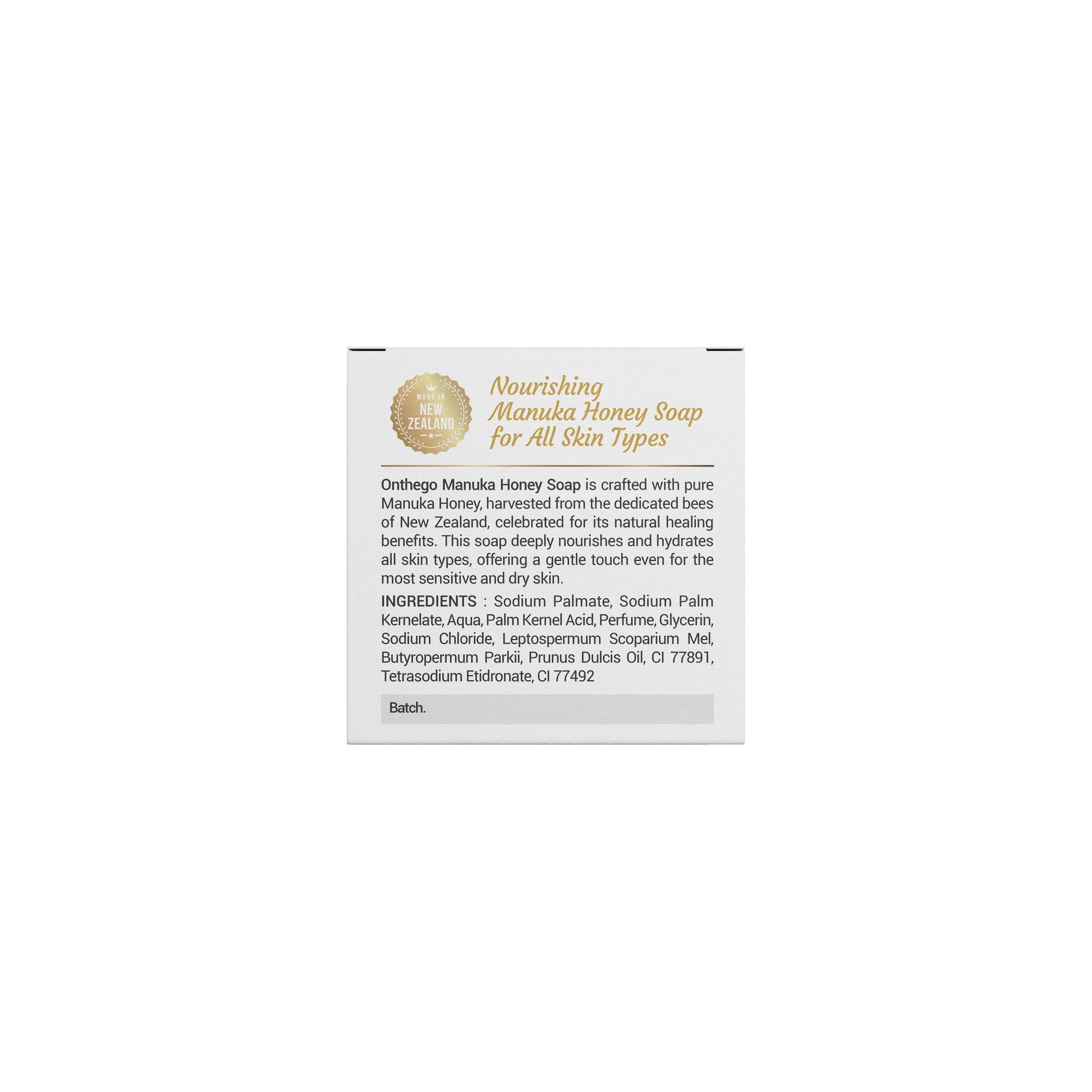 OnTheGo Natural Manuka Honey Soap | Gentle Cleansing for All Skin Types | 80g