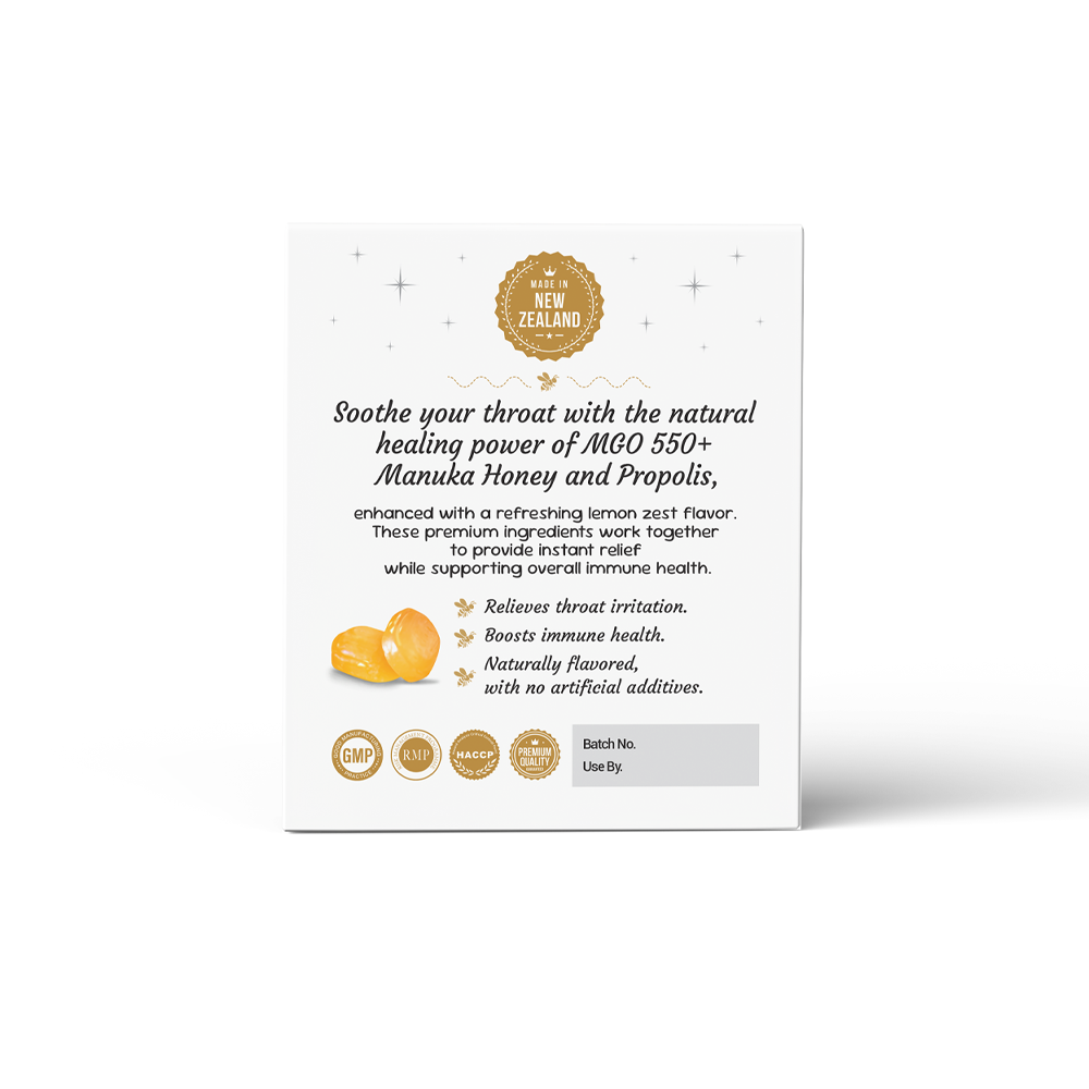 OnTheGo Manuka Lozenges Lemon Flavour | MGO 550+ | 15 Lozenges