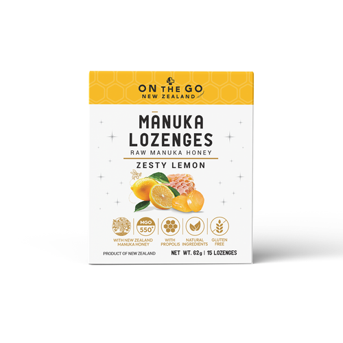 OnTheGo Manuka Lozenges Lemon Flavour | MGO 550+ | 15 Lozenges