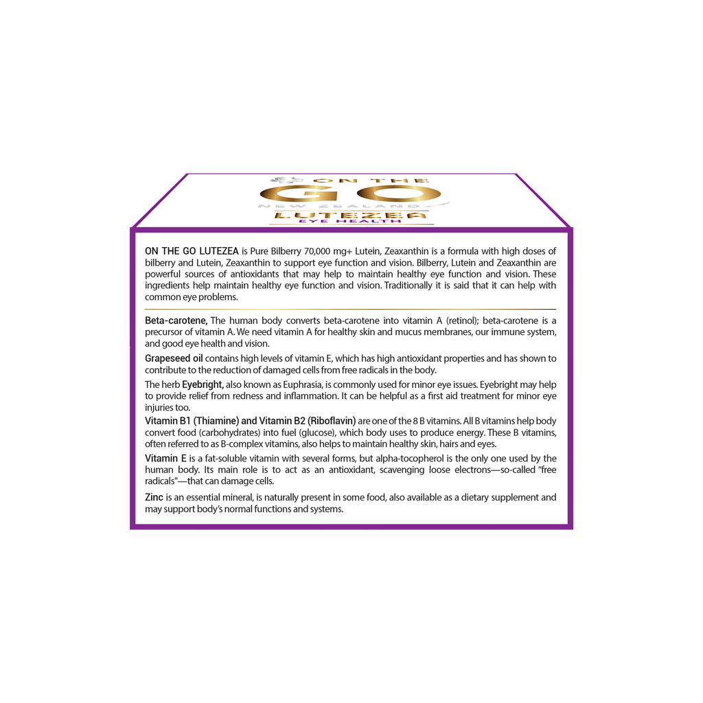 OnTheGo Lutezia | Bilberry, Lutein & Zeaxanthin 90 Capsules